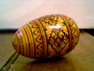 Russian hand painted wooden Easter egg