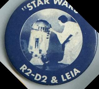 button, 3", "Star Wars" R2-D2 & Leia