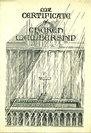 Certificate of Church Membership, 1941