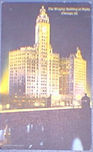 Wrigley Building at Night, Chicago, Ill. 20's