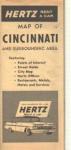 Hertz Rent a Car Map of Cincinnati apx 1955