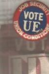 Vote UE Pinback Button w Ribbon, Job Security