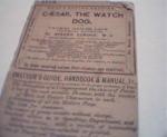 Caesar the Watch Dog from Lacys Acting c1860