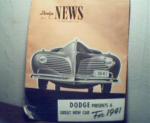 Dodge News=Vol. 6 No.3 Cars/Trucks For 1941!
