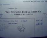 Newsome Feed & Grain Company  Billhead c1914