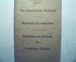 PA Railroad Machinery Examinations Q&A 1930