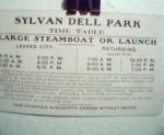 Sylvan Dell Park Large Steamboat Timetable c1920s