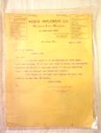 MAY 4,1907 WEBER IMPLEMENT CO. BILLHEAD LETTER