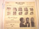 WANTED By The FBI MURDER Poster with F-Prints