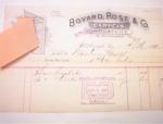 1895 Billhead Bovard Rose & Co. Pittsburgh,PA