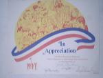 1980 In Appreciation Award Certificate