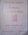 Dedication Program St. Martin's Convent and School,1961