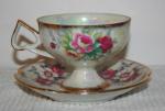 Flower patterned porceline cup and saucer