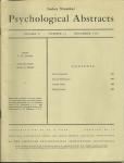 PSYCHOLOGICAL ABSTRACTS DECEMBER, 1953