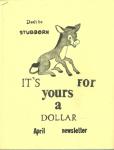 YOURS FOR A DOLLAR, JOHNNY DOLLAR FAN CLUB APRIL. 1967