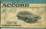 Owner's Manual, 1979 Honda Accord