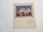 Mt. Rushmore National Memorial @Vintage Menu 1952