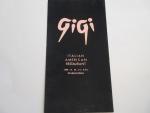 Gigi Restaurant, Miami Florida- Vintage Menu 1950's