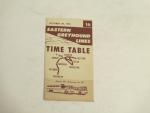 Greyhound Bus Timetable 10/29/61- NYC/East Coast