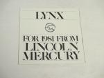 Lynx- New Car Ad Pamphlet- 1981- Lincoln Mercury
