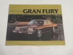 Plymouth Gran Fury- 1982 New Car Ad Pamphlet
