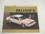 Plymouth Reliant K- 1982 New Car Ad Portfolio