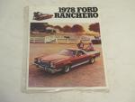 Ford Ranchero 1978- Auto Advertising Pamphlet