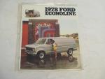 Ford Econoline 1978- Auto Advertisement Pamphlet