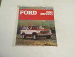 Ford Bronco 1980- Auto Advertising Pamphlet