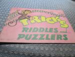 Tricks-Riddles and Puzzlers 1950 Children's Book