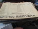 Indianapolis Star 5/30/1956 Starting Race Grid Indy 500