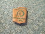 Boy Scout Neckerchief Slide 1947 Leather- Wash. Trail