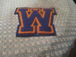 High School Varsity Letter for Football "W" Blue/Yellow