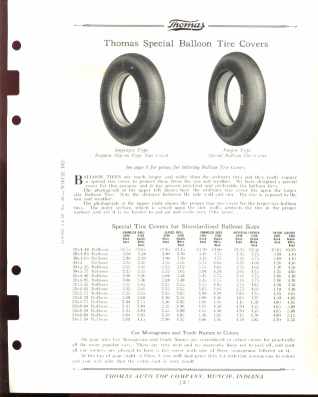 Thomas Special Ballon Tire Covers 1924 ad