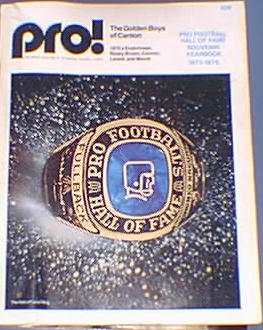 Pro! The Magazine of NFL 1975 Hall of Fame Pro! The Magazine of NFL 1975 Hall of Fame