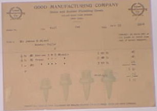 Bill head form Good Manufacturing Company