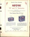 Ray-O-Vac Dealers Price Schedule 1925 B & C